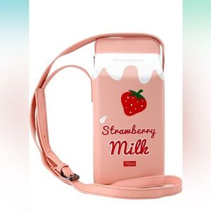 Pink strawberry milk purse